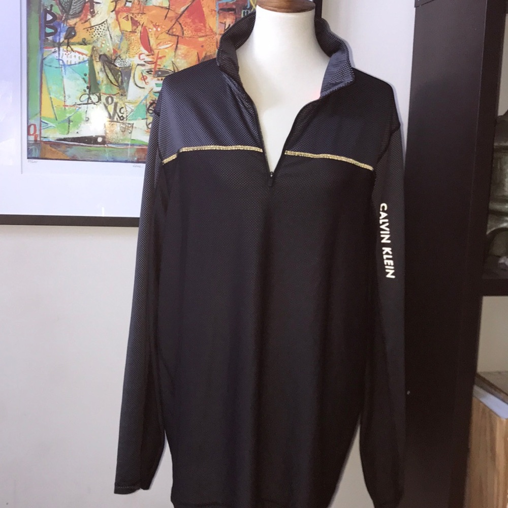 Calvin Klein Mens size large black pullover EUC - Picture 1 of 8